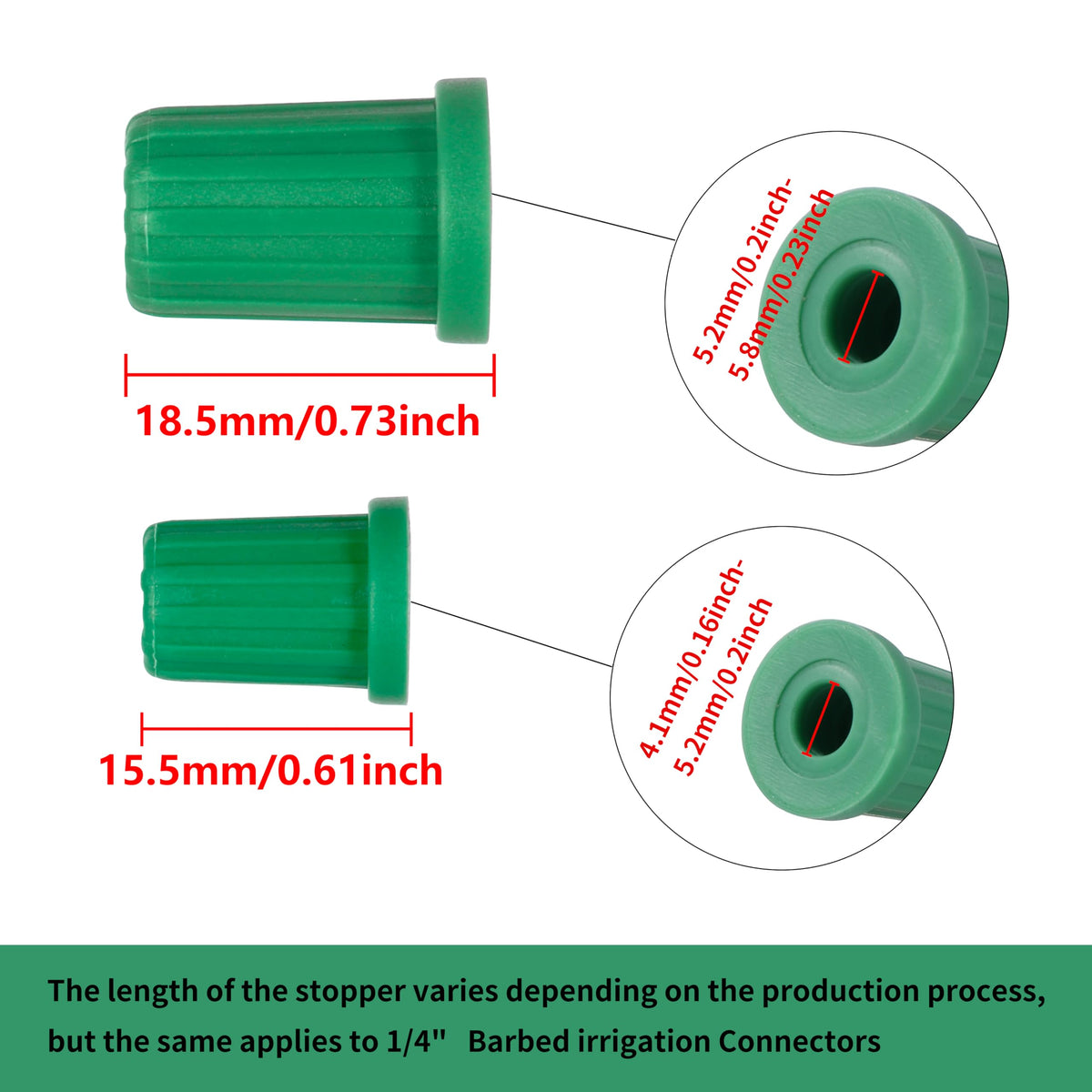 FULAIERGD rubber plug fitting fits 1/4-inch barbs for durable, weather-ready irrigation