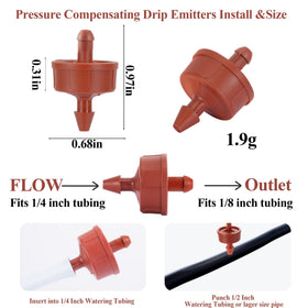 FULAIERGD spot watering emitter ensures steady flow along long runs