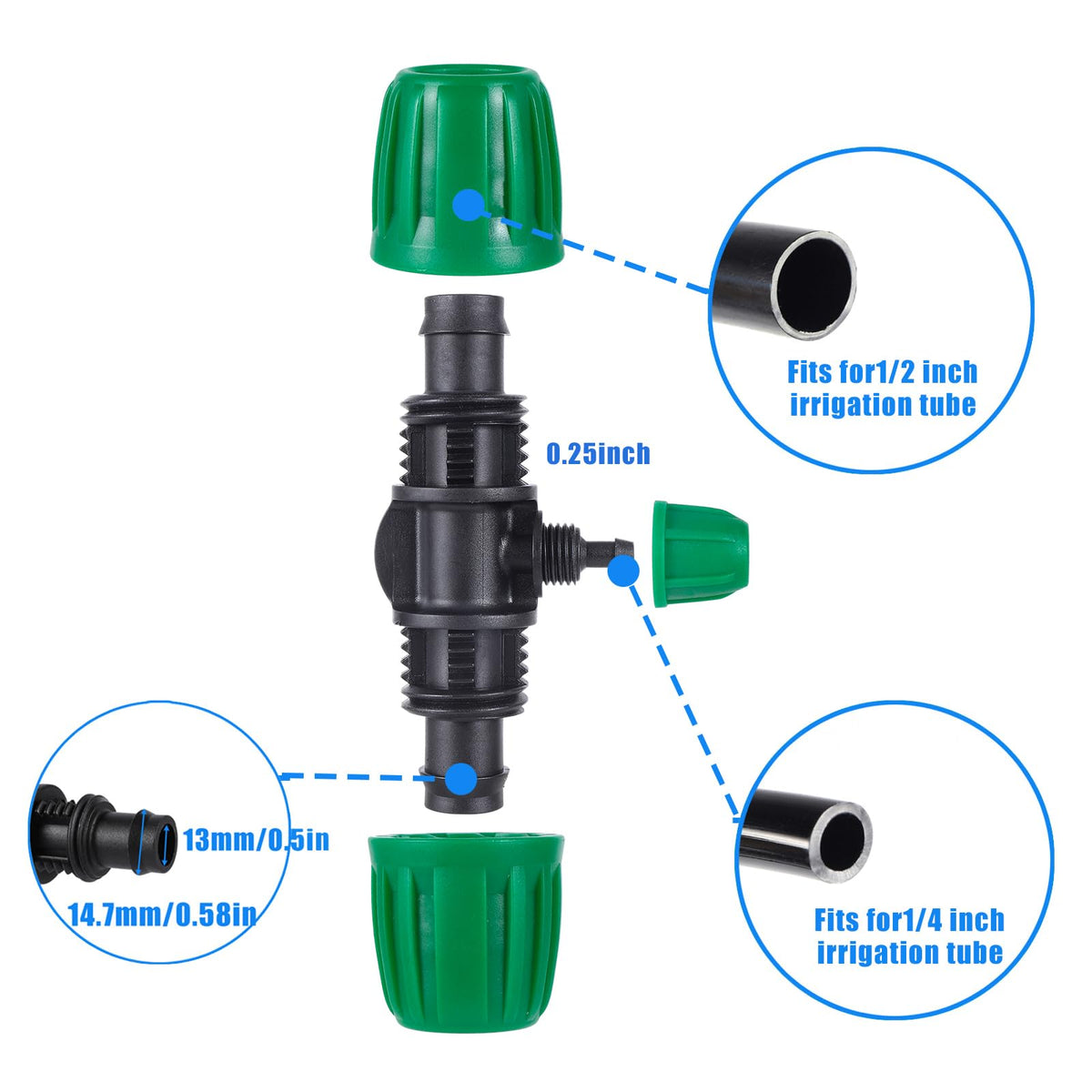 FULAIERGD tubing fittings with screw caps for quick, leak proof installs