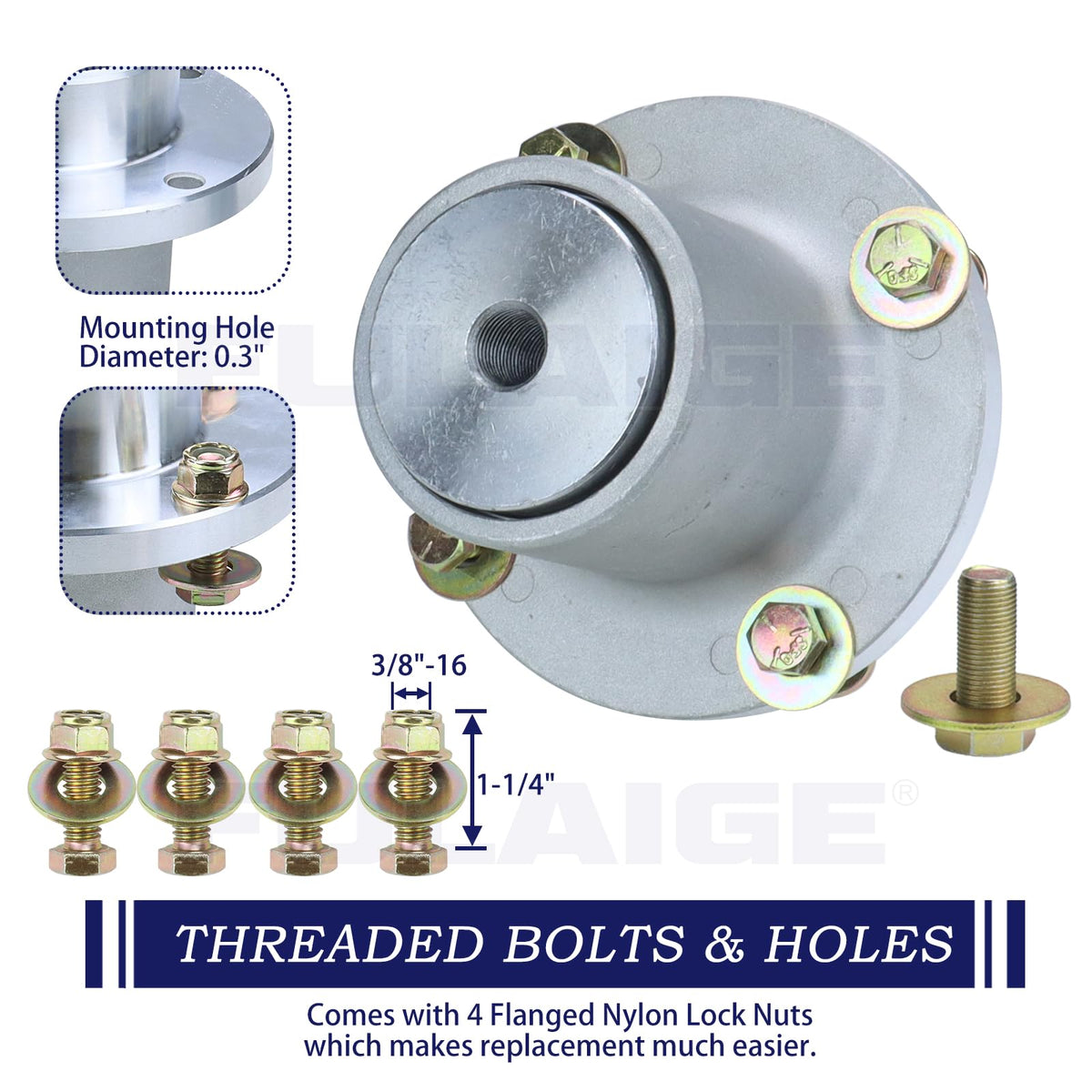 FULAIGE 033-4890-00 pulley included improves deck pulley alignment.