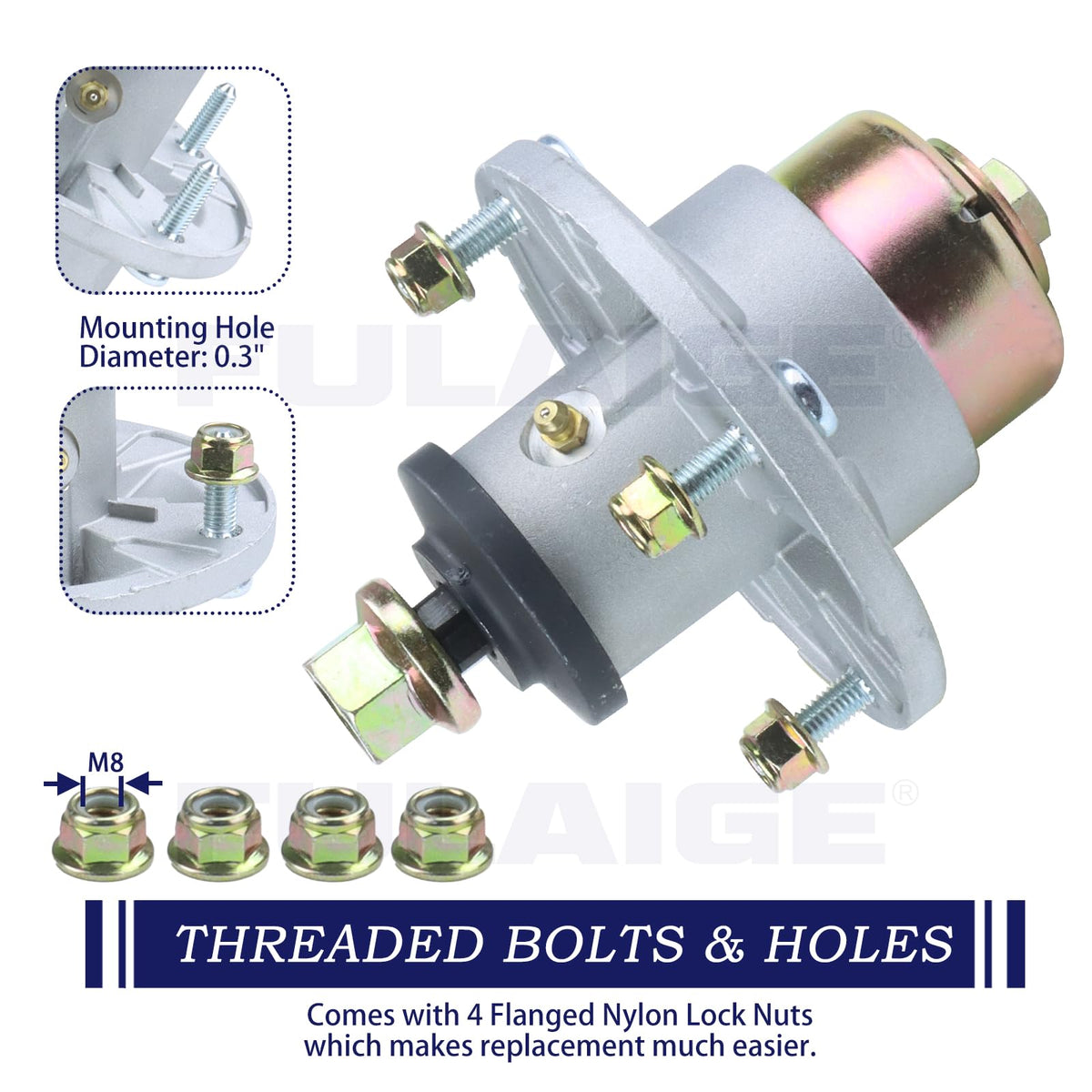 Durable spindle construction withstands varied temperatures for longevity