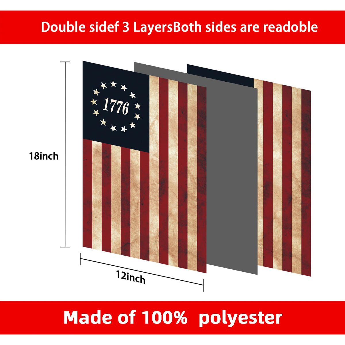 FULAISMGS 13-star Betsy Ross flag yard display highlights heritage and patriotic ambiance.