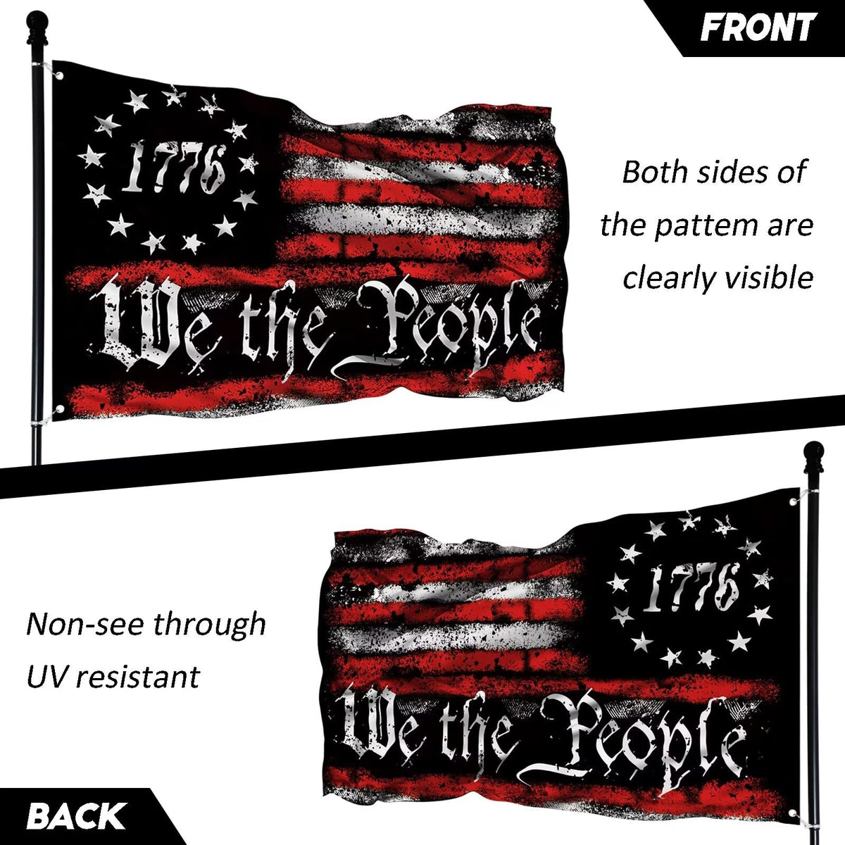 FULAISMGS Betsy Ross 13-star flag close-up highlights vibrant colors and durable fabric.