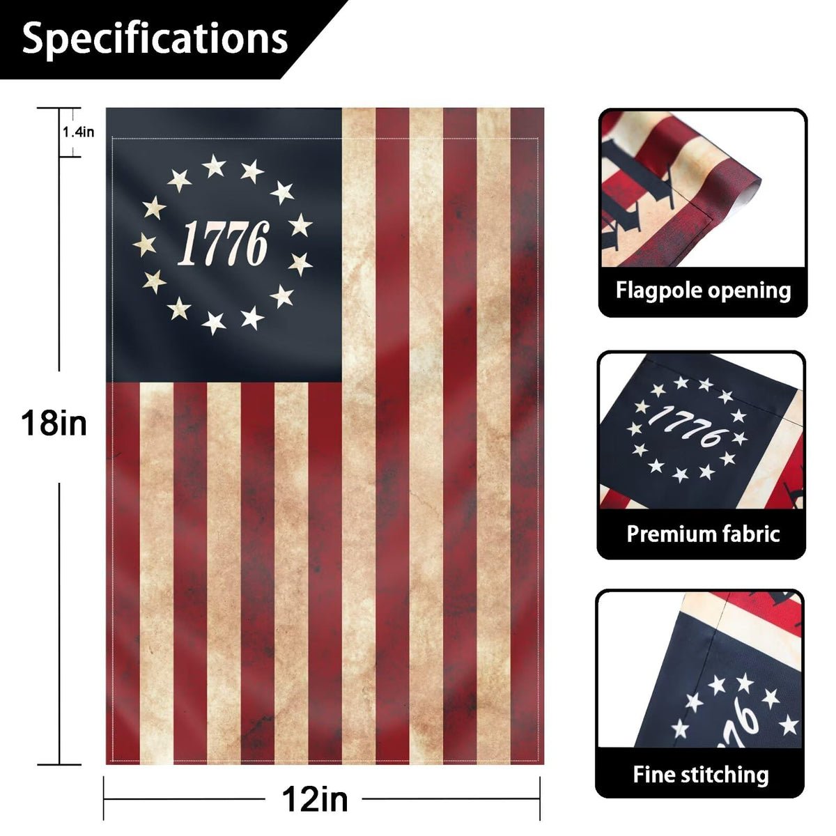 FULAISMGS Vintage tan flag for outdoor use with classic Americana charm.