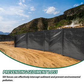 FULEIYA erosion barrier set up at a construction site to block sediment flow.