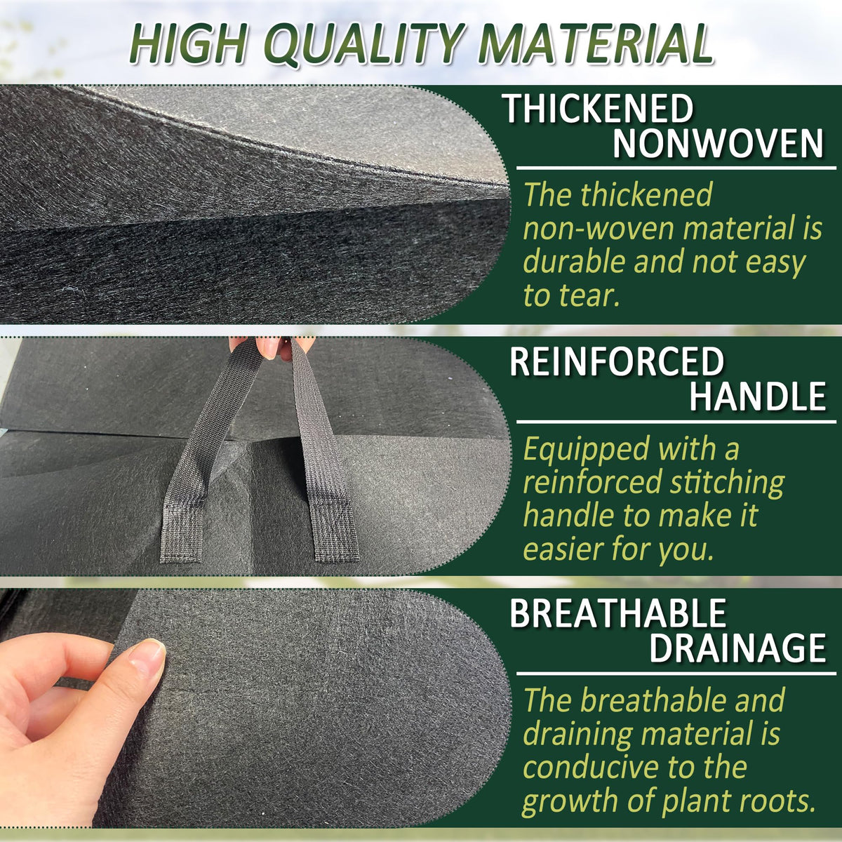 FULEIYA portable lightweight garden bed liner for patios and balconies.