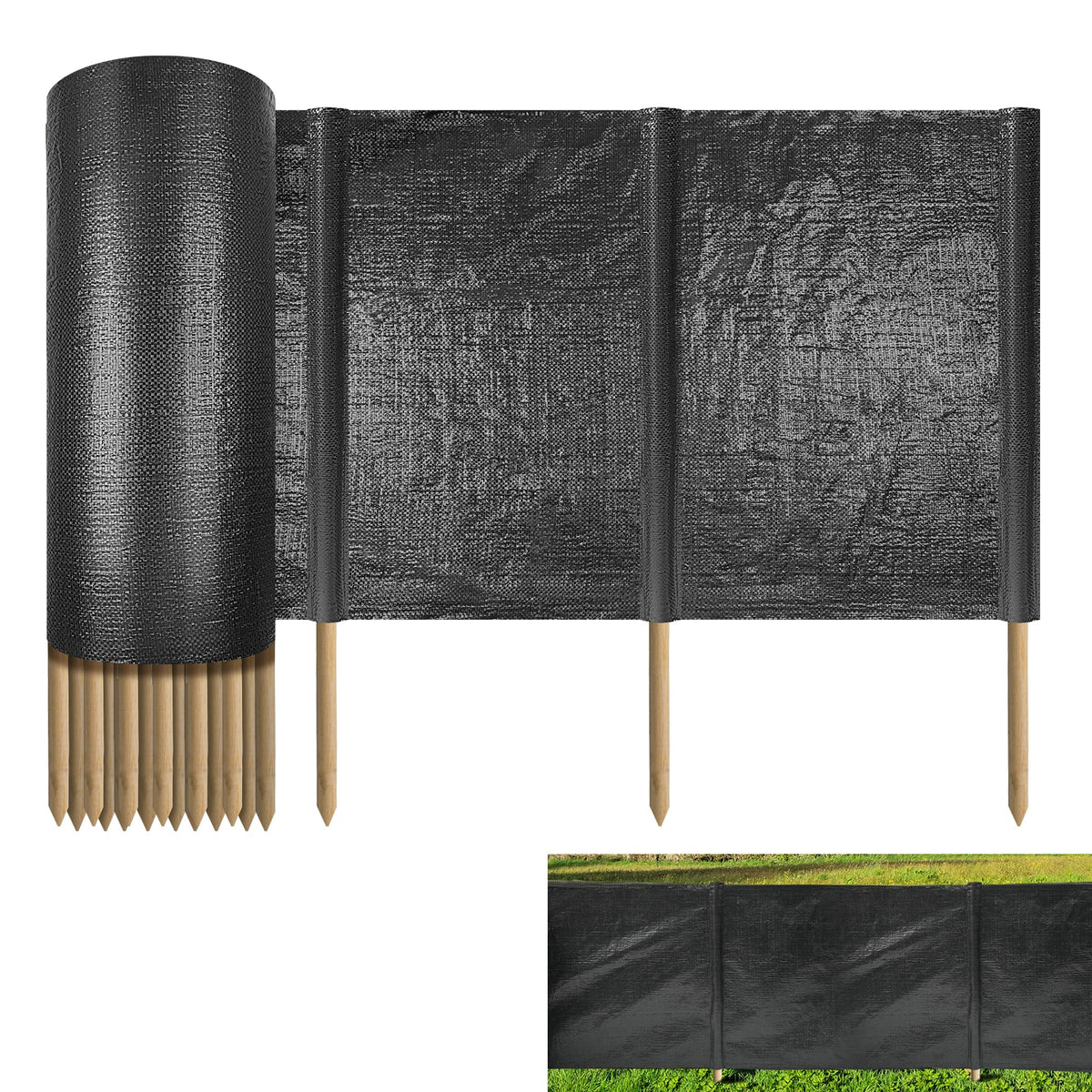 FULEIYA silt fence fabric with stakes for erosion control across construction sites.