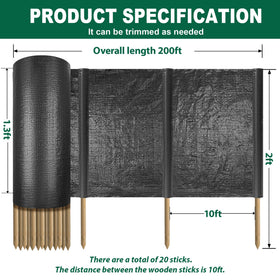 FULEIYA wooden stakes included for extra stability during erosion barrier setups