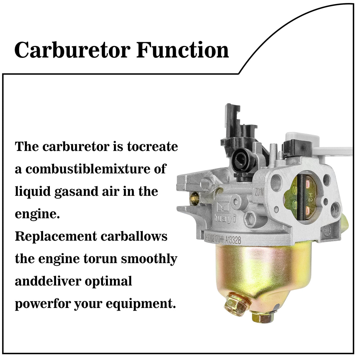 Fullas Huayi 951-12785 carburetor compatible with Craftsman 208cc engines for tuning