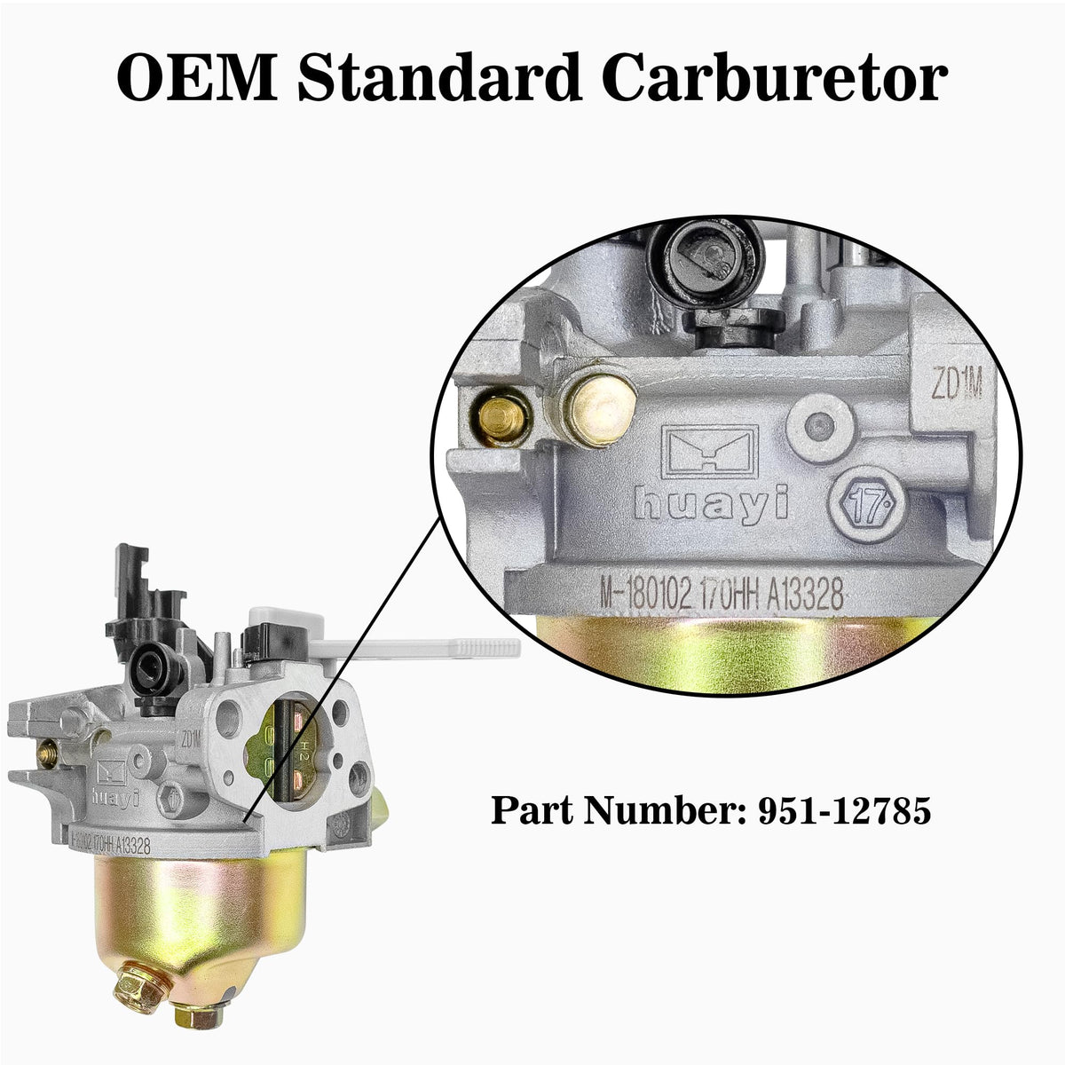 Fullas Huayi 951-12785 carburetor fitted to Cub Cadet FT65 for reliable performance