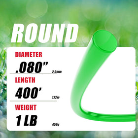 FullMeet trimmer line in use—clean cuts on grass with round profile