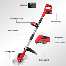 Compact foldable design of FULLYEA weed wacker for easy storage