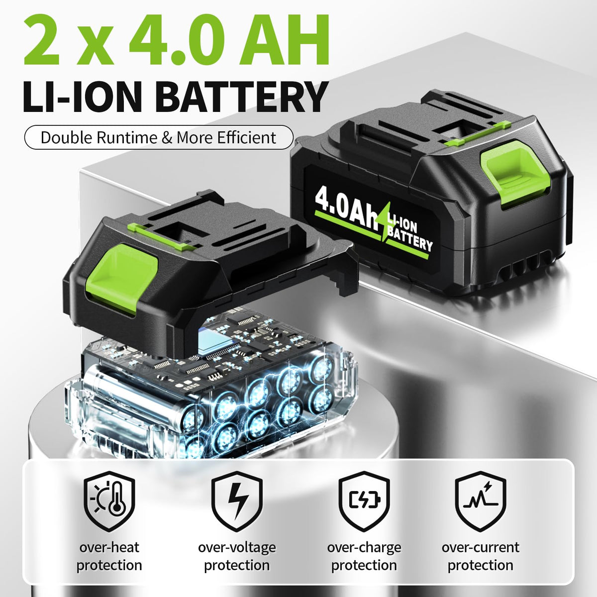 FULLYEA Battery Pack powers long cleaning sessions without frequent recharging.