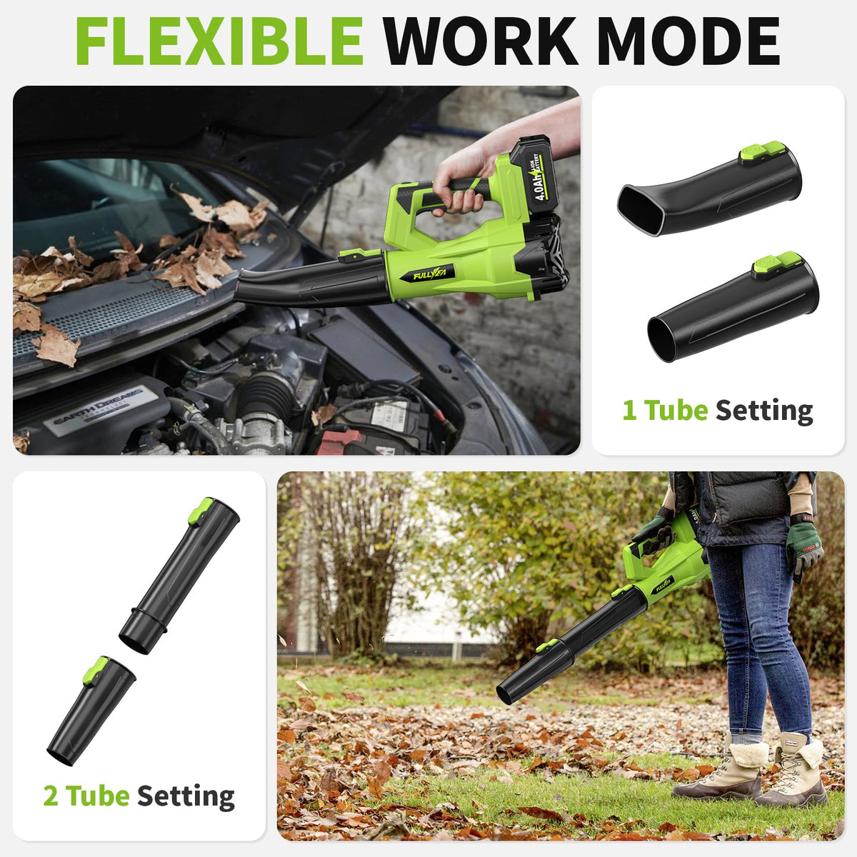 FULLYEA Blower Extension Tube helps reach gaps between leaves and corners.