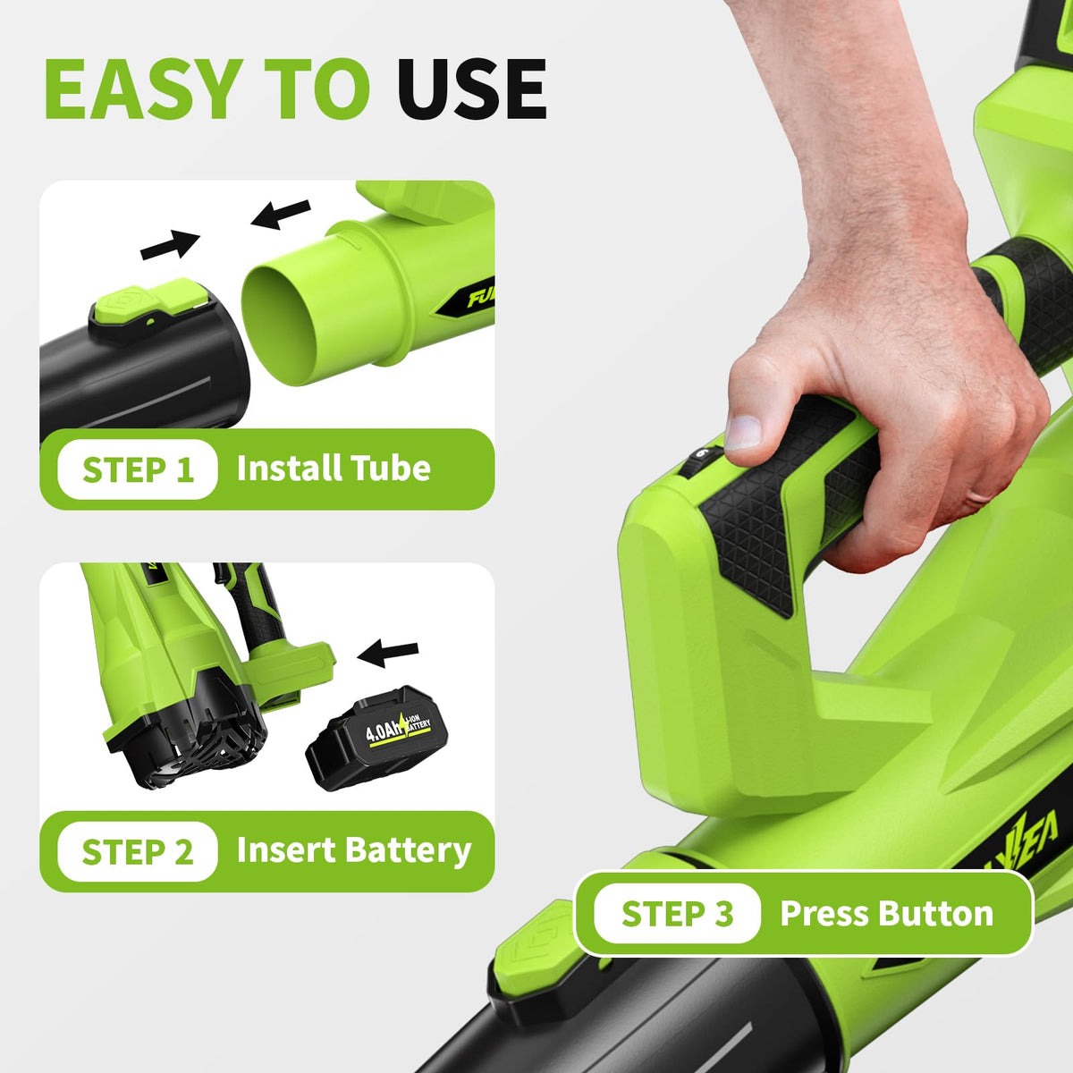 FULLYEA In-use on patio demonstrates portable, lightweight design.