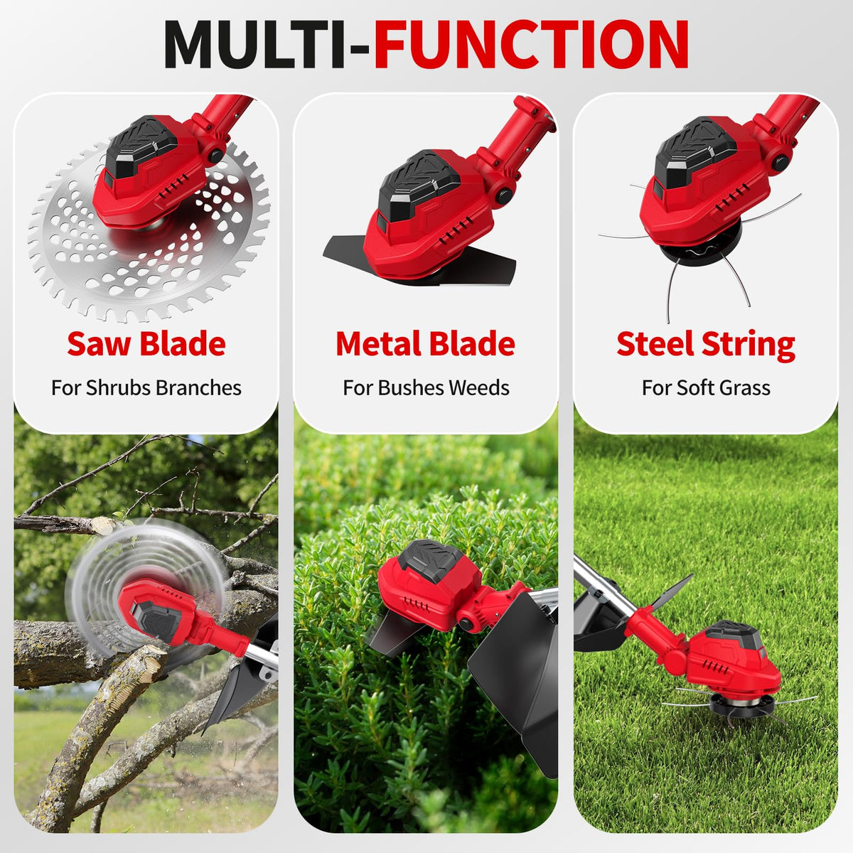Removable auxiliary handle on FULLYEA weed wacker for improved comfort