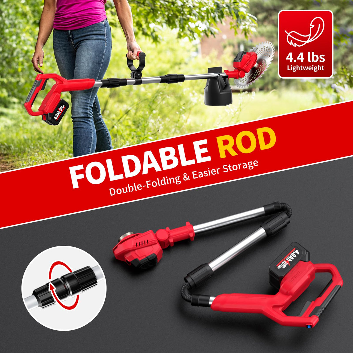 Safety lock and grass shield on FULLYEA weed wacker protect user safety