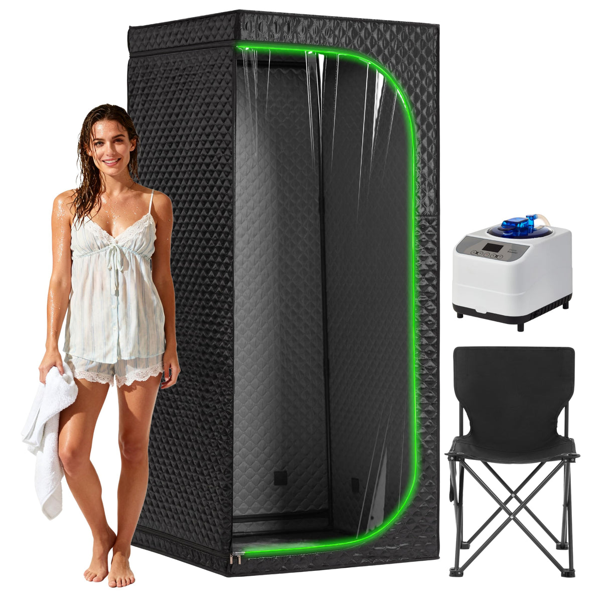 Fulove steam sauna tent offers full-body coverage for at-home relaxation.