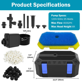 FUMAK complete pond kit with heads and fittings for turnkey installation.