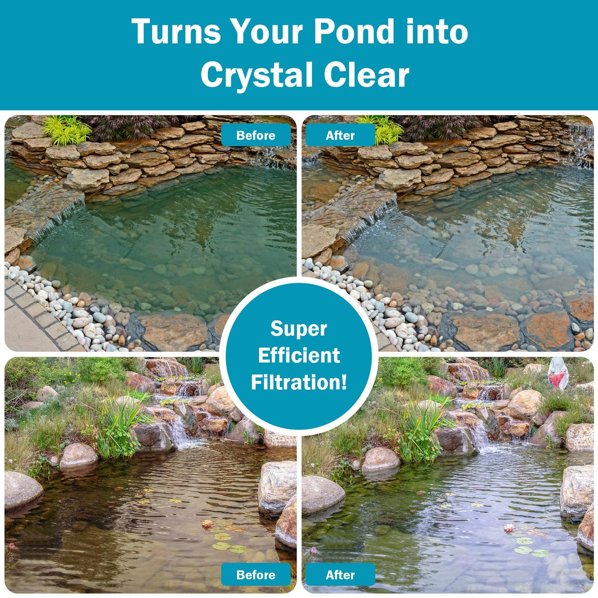 FUMAK koi pond fountain trio spray patterns demonstrate versatile water features.