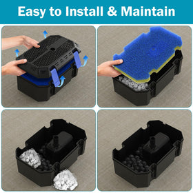 FUMAK LED and UV upgrade-ready compartment for nighttime ambiance and clearer water.