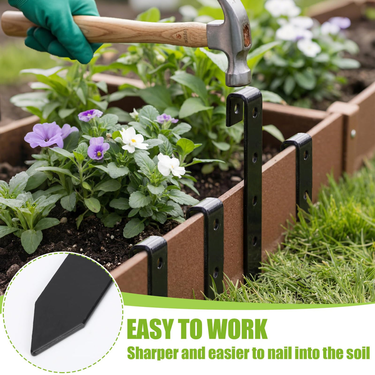 Fumete stake highlighting thick 2mm carbon steel for durable outdoor use.