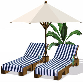 Fumete lounge chair covers with striped design for secure fit on most chairs