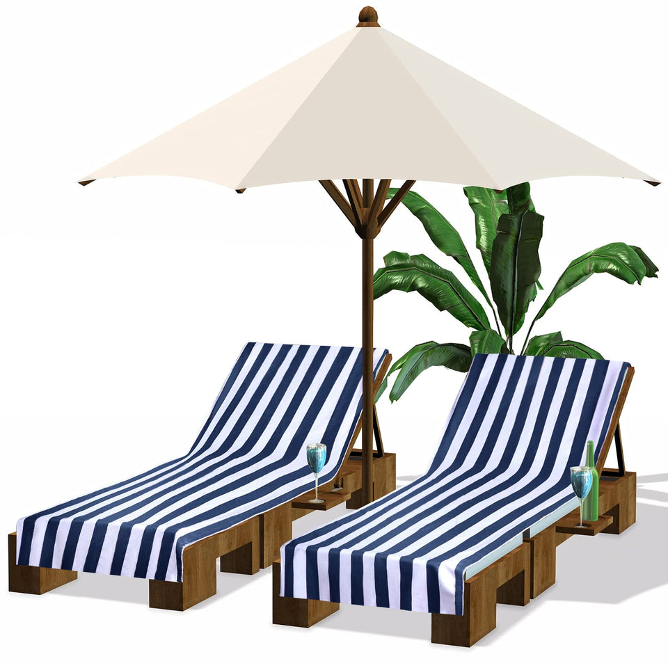 Fumete lounge chair covers with striped design for secure fit on most chairs