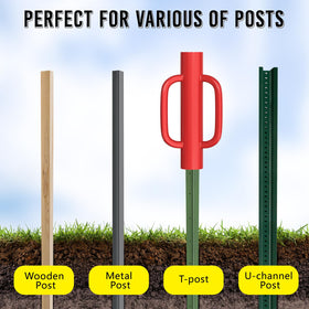 Fumingpal in action, driving a post into the ground with a smooth motion.