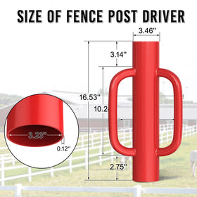 Fumingpal T-Post Driver showing ergonomic side handles for comfort.