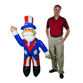 Fun Express patriotic yard display Uncle Sam enhances outdoor events with easy visibility.