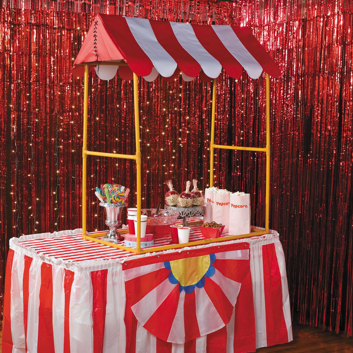 Fun Express tent at dessert station adds festive presentation
