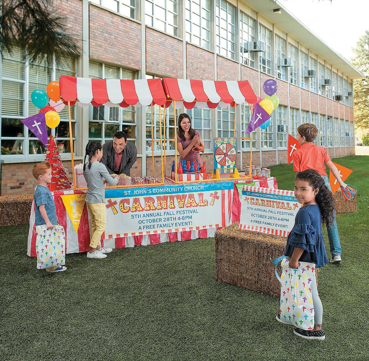 Fun Express compact canopy creates photo booth backdrop for memories