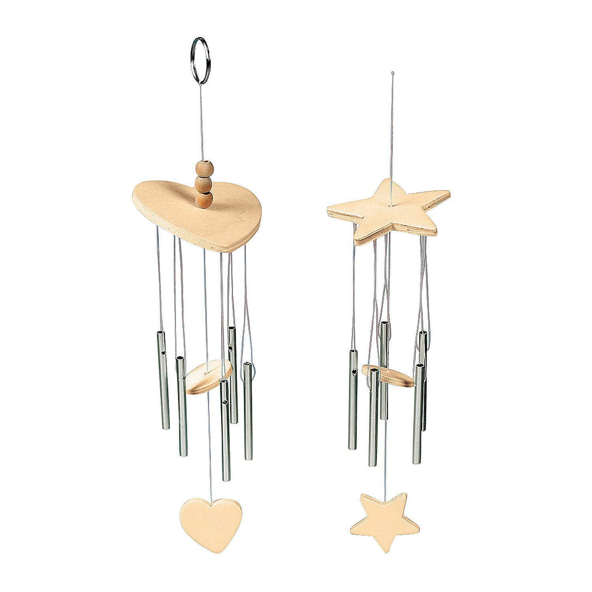 Fun Express wind chimes hanging display promotes outdoor decor after decorating.