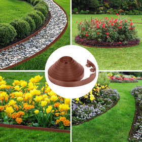 FunFanso brown edging enhances patio borders for tidy pathways.