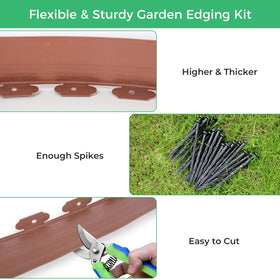 FunFanso lawn edge flexible curve follows bed contours for neat edges.