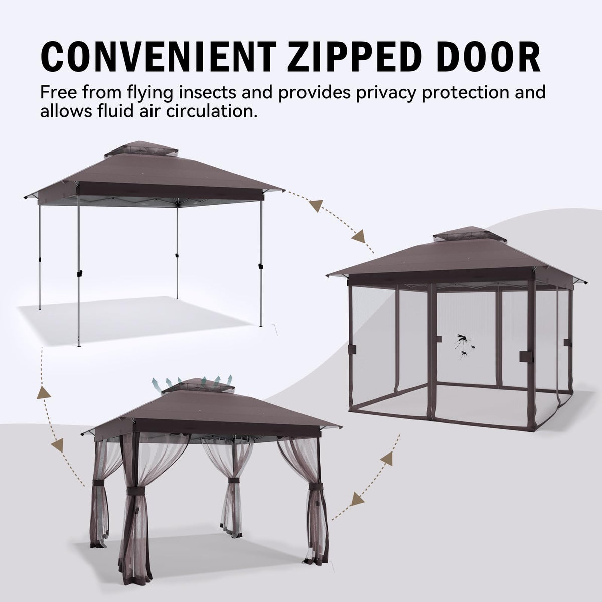 Fung Yard gazebo double-roof vented design for airflow