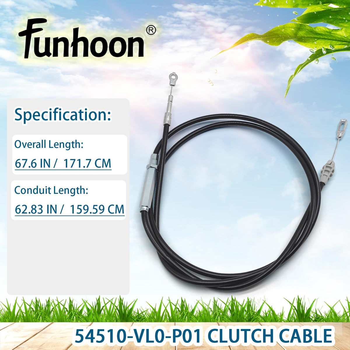 Funhoon clutch cable easy-install design facilitates quick replacement