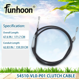 Funhoon clutch cable easy-install design facilitates quick replacement