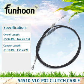 Funhoon clutch cable compatibility with Honda HRR216 series mowers