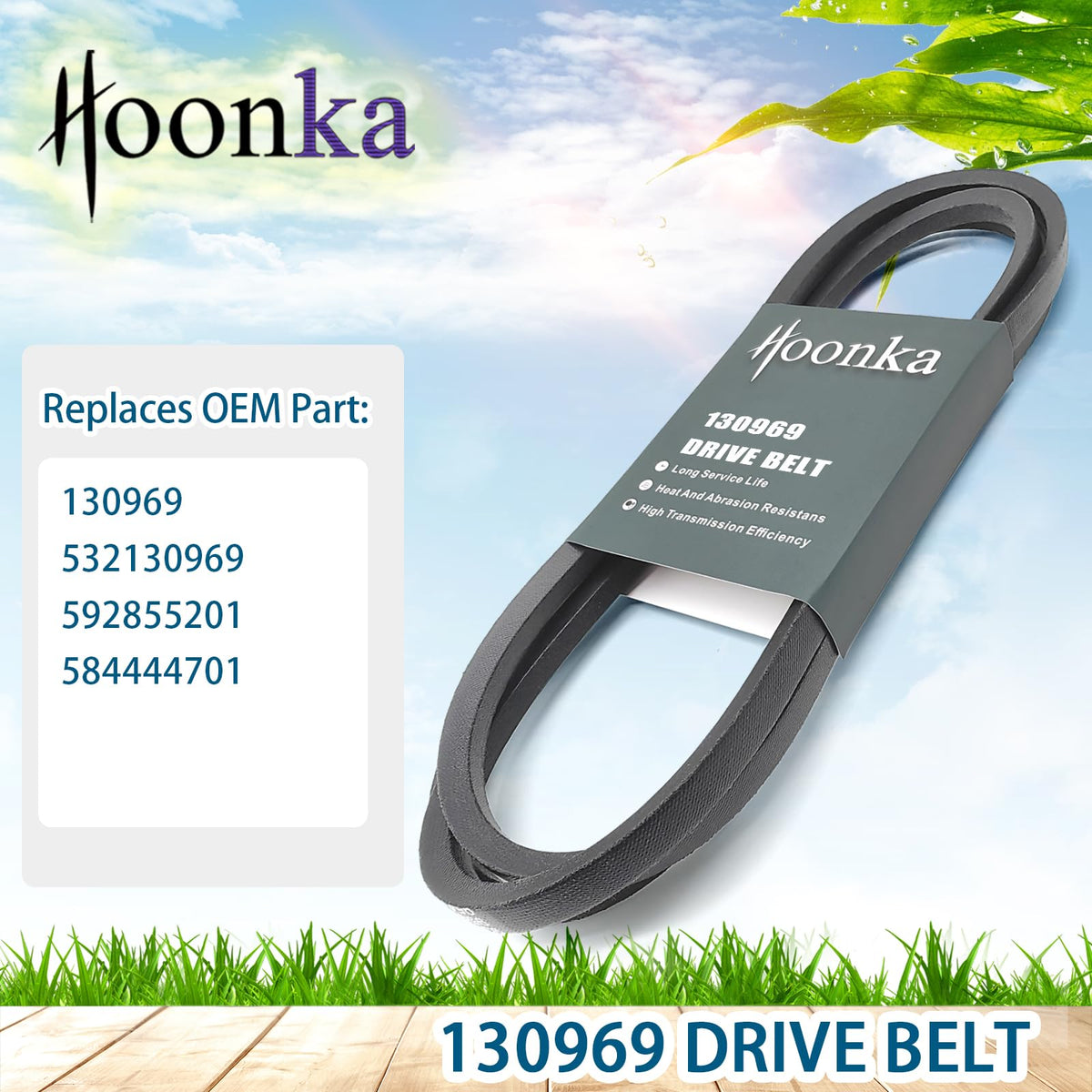 Funhoon drive belt for Husqvarna YTH24K48 promotes consistent drive action