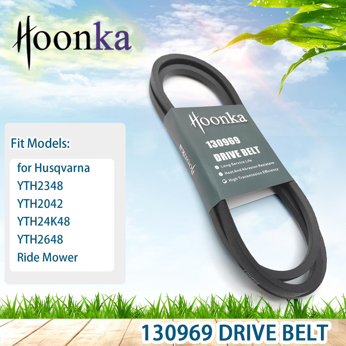 Funhoon drive belt for Husqvarna YTH2648 designed for durable mower drive