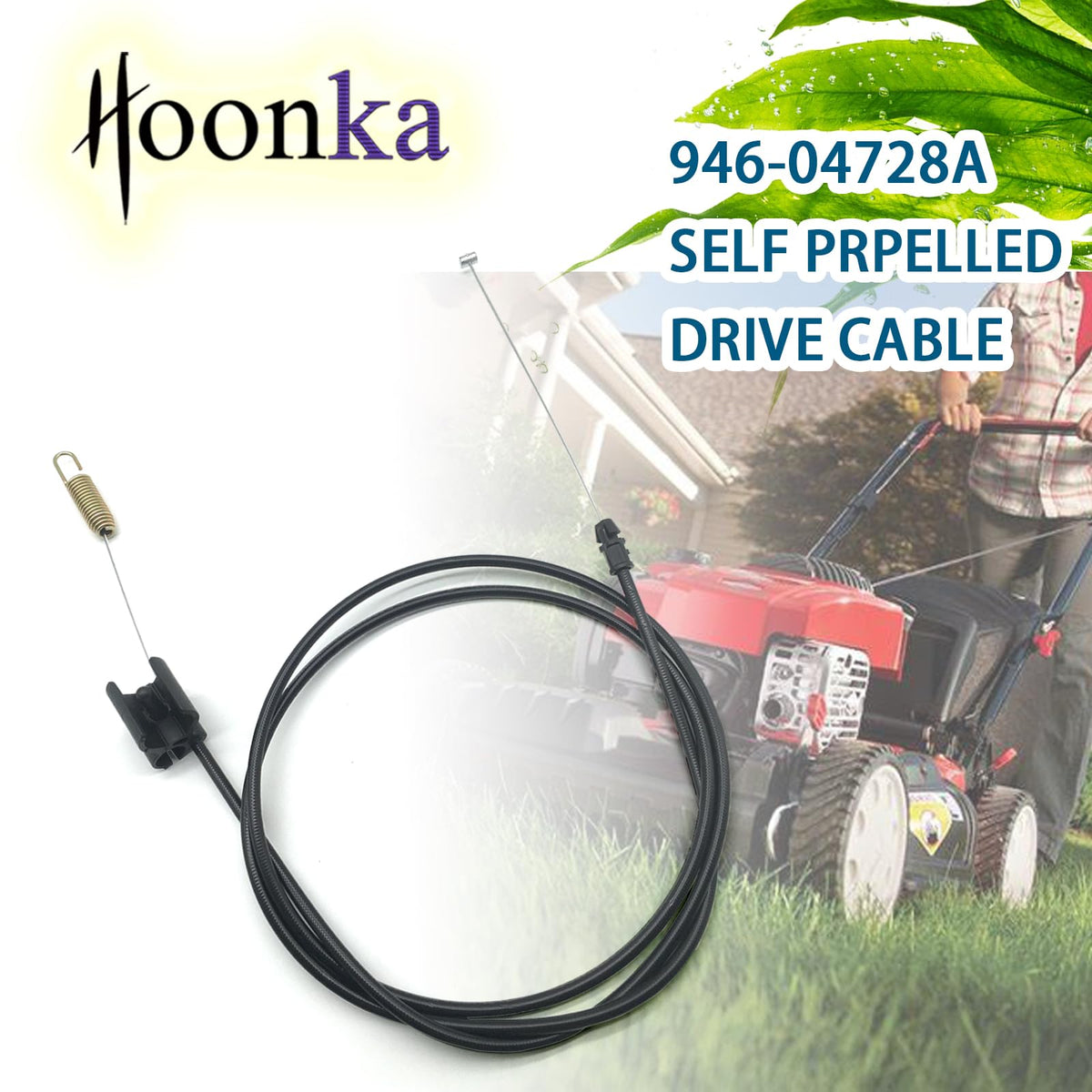 Funhoon 946-04728A drive cable packaged and ready for replacement.