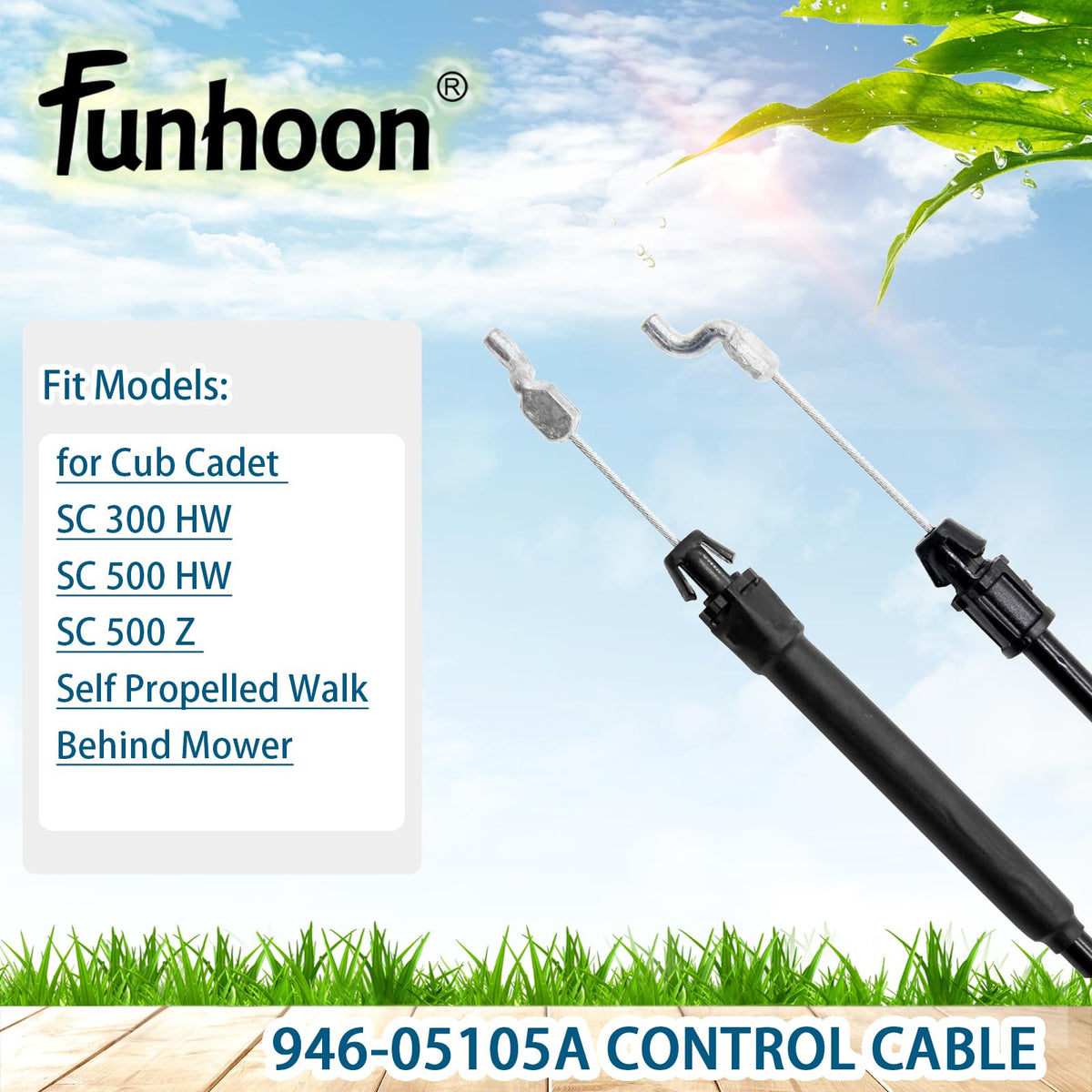 Funhoon replacement cable supports straightforward DIY mower upkeep.