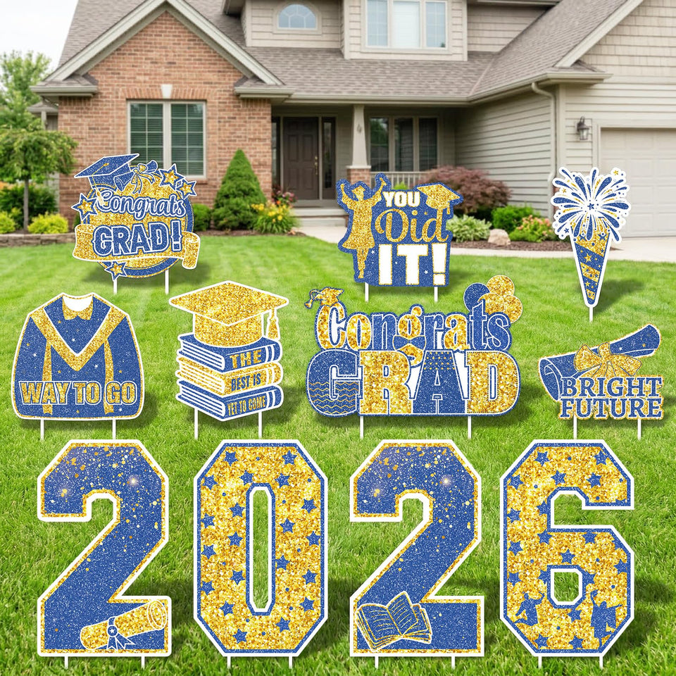 FunHot graduation yard sign 2026 numbers enhances outdoor display for a milestone celebration.