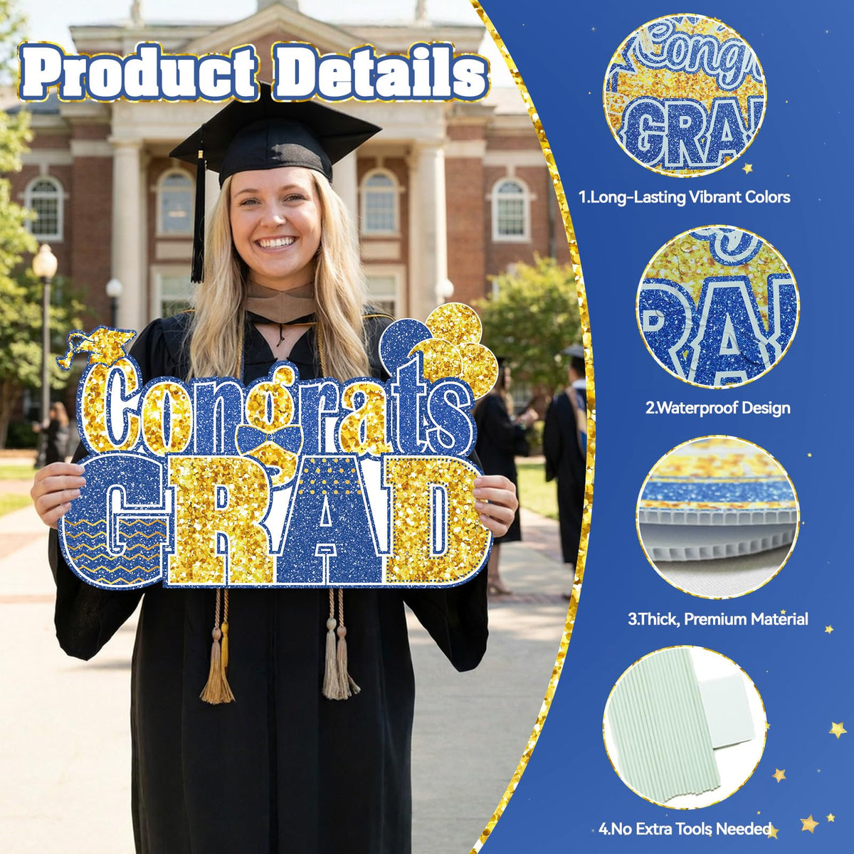 FunHot graduation yard sign-diploma-scroll adds a classic symbol to celebration décor.