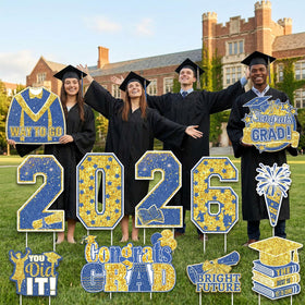 FunHot graduation yard sign-fireworks sparks outdoor celebration energy.