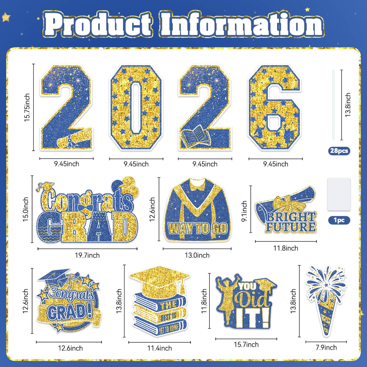 FunHot graduation yard sign-grad letters elevates curbside decor for Class of 2026.