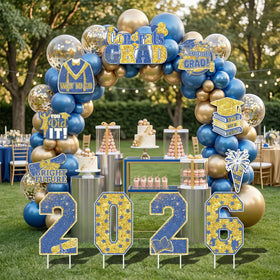 FunHot graduation yard sign-round-plaques highlights honors for graduates.