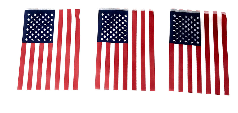 Funiverse 200' bulk deluxe flag banner, full view for outdoor celebrations.